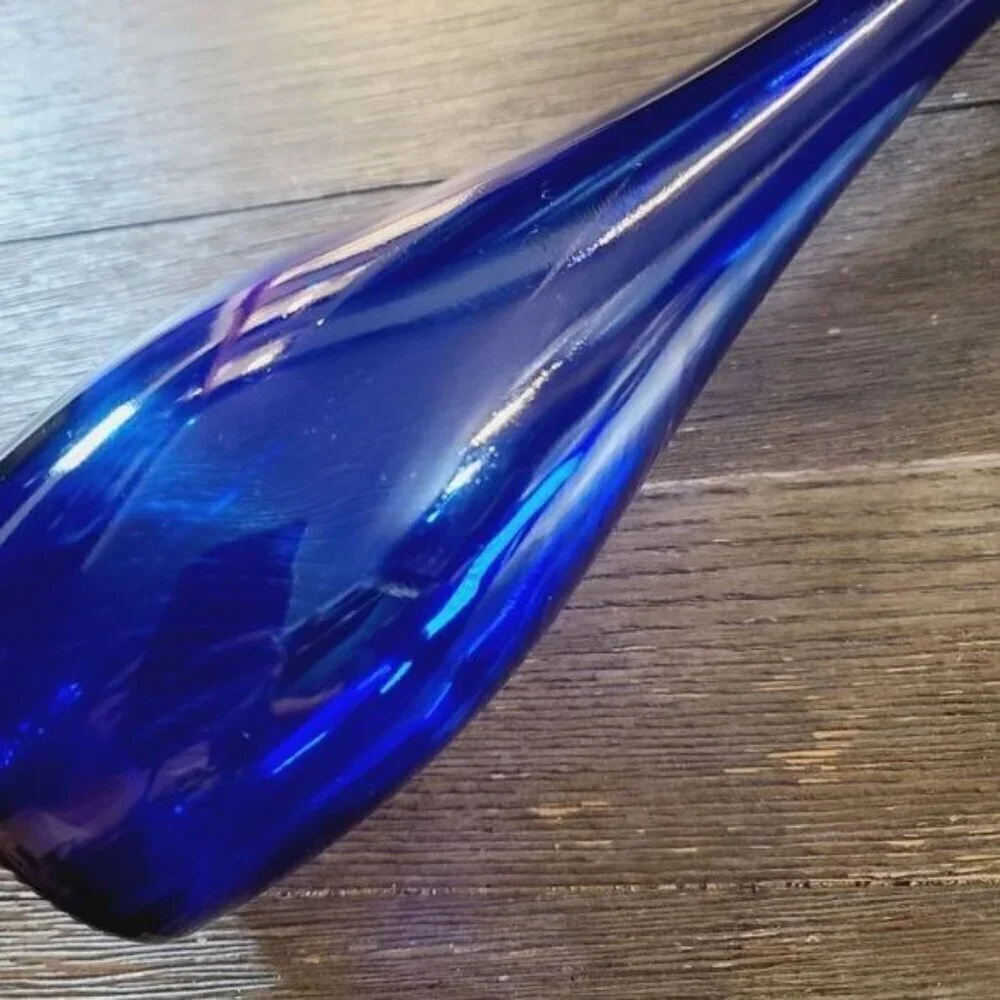 Vintage MCM Mid Century Modern Vetreria Etrusca Cobalt Tall Glass Vase